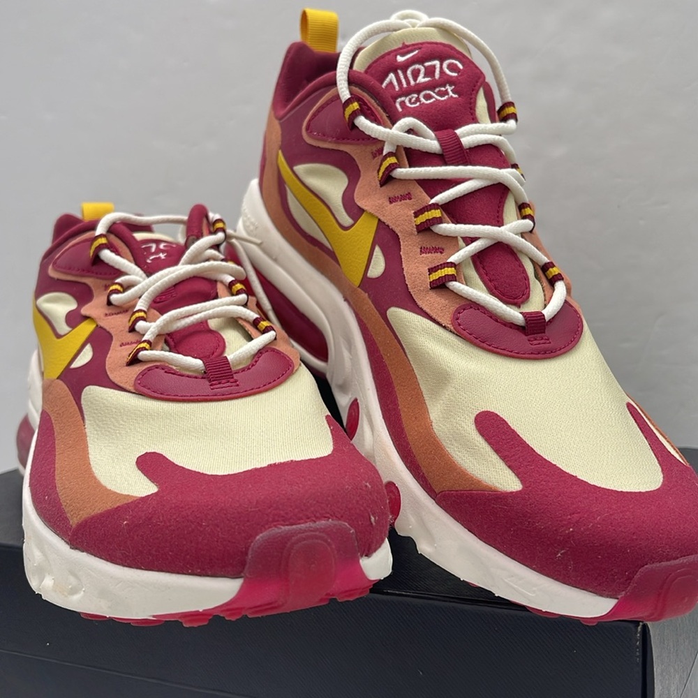 Nike Men’s AIR MAX 270 REACT Sneakers 
NOBLE RED/DARK SULFUR
A04971 601 - Picture 5 of 16